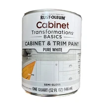 Rust-Oleum 372007 Transformations Basics Cabinet & Trim Paint, Quart, Pure White