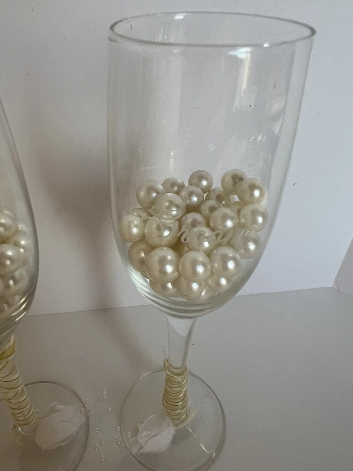 Flautas tostadas de champán para novios para boda vino copas de champán Foto 3 de 3