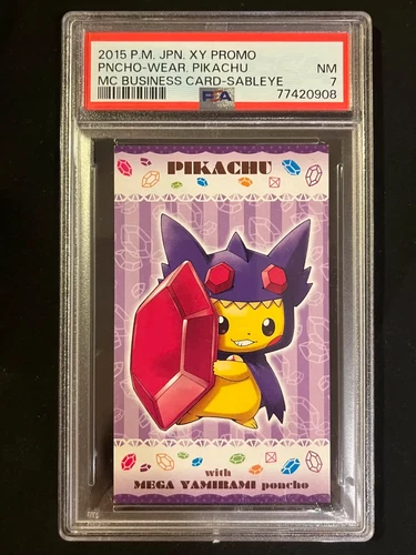 PSA 7 NM Poncho Pikachu Mega Sableye Japanese Business XY Promo 2015 Pokemon