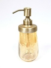 NEW PARADIGM GOLD,CHAMPAGNE IRIDESCENT GLASS,PALE GOLD PUMP SOAP DISPENSER