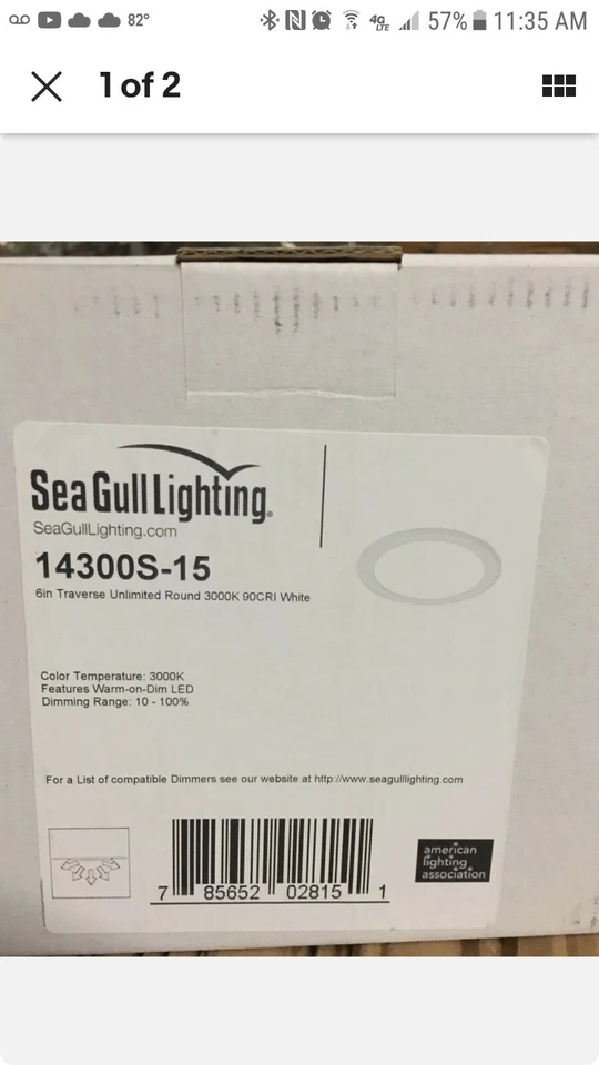 01- Iluminación de gaviota marina (14300S-15) 6 pulgadas travesaño redondo 3000K 90CRI blanco nuevo Foto 3 de 3