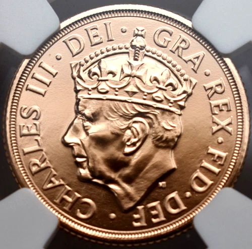 2023 Gold Sovereign NGC MS70 DPL King Charles III Coronation Great Britain Coin