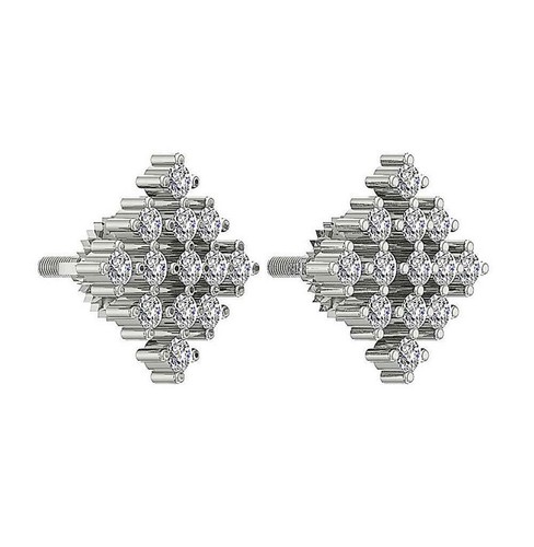 Fashion Earrings Screw Back Natural Round Cut Diamond I1 G 0.50Ct 14K Solid Gold - Picture 9 of 12