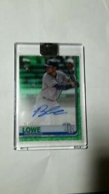 2019 Topps Clearly Authentic Brandon Lowe Rc Auto Green 31/99 TB Rays Autograph