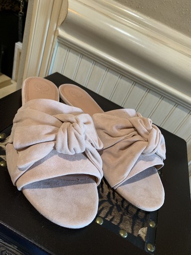 NWT TORY BURCH ANNABELLE BOW SLIDE SANDAL BLUSH ANNABELLE Sz 9.5M - Picture 11 of 11