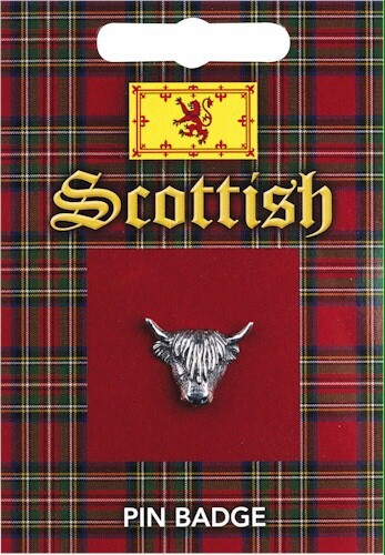 Highland Cow Coo Pewter Pin Brooch (Made in Scotland Highland Cow Coo Pewter Pin Brooch (Made in Scotland