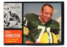 1962 Topps 73 Bill Forester SP VG-VGEX SET BUST BREAK VINTAGE 1960S FOOTBALL