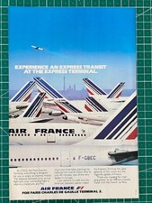 1983 Air France Charles De Gaulle Paris USA Original Vintage Werbung advert