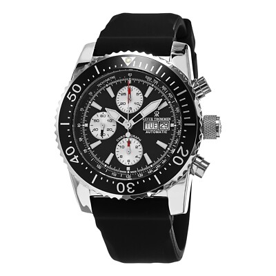 Revue Thommen Men's Divers Black Dial Rubber Strap Automatic Watch 17030.6537