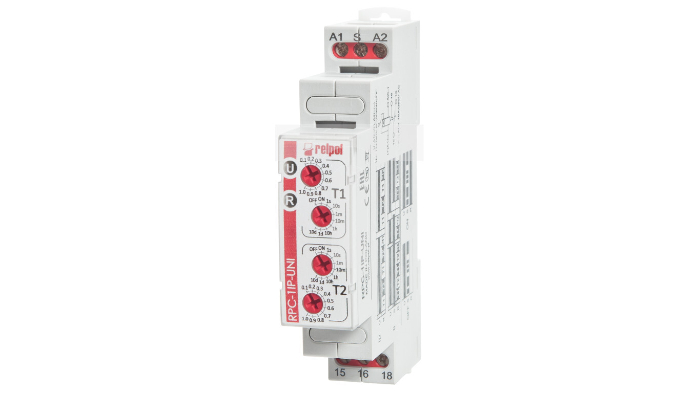 Time relay 1P 1 sec-10 days 12-240V AC/DC 50/60 Hz cyclical operation RPC /T2UK