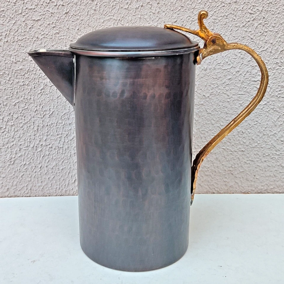%100 Cobre 1.5qt Jarra Jarra Jarra Jarra Decantador Hecho a Mano Martillado V... - Imagen 4 de 4