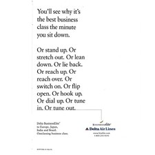Delta Air Lines Business Elite 1990s Vintage Print Ad