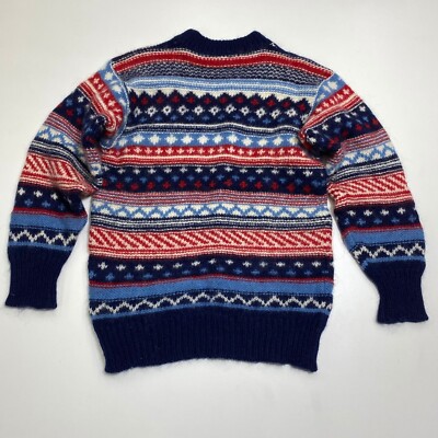 トップス 40s-50s pilgrim LUKSUSOWA wool sweater Vintage Toting Nordic Aztec Wool Sweater, Pure New Wool Gray