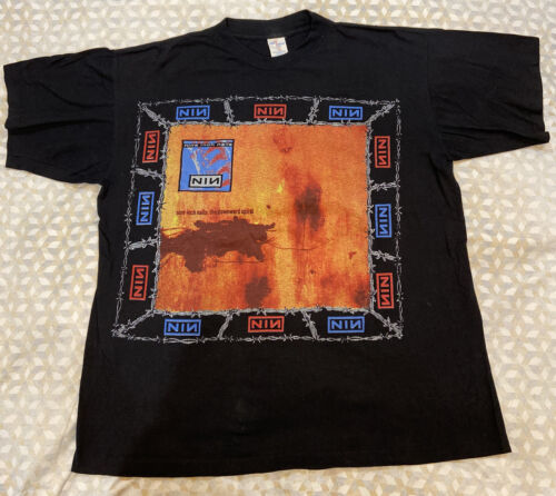 Vintage NIN Nine Inch Nails World Tour 1994-1995 T Shirt Ultra RARE!! XL - Afbeelding 1 van 9