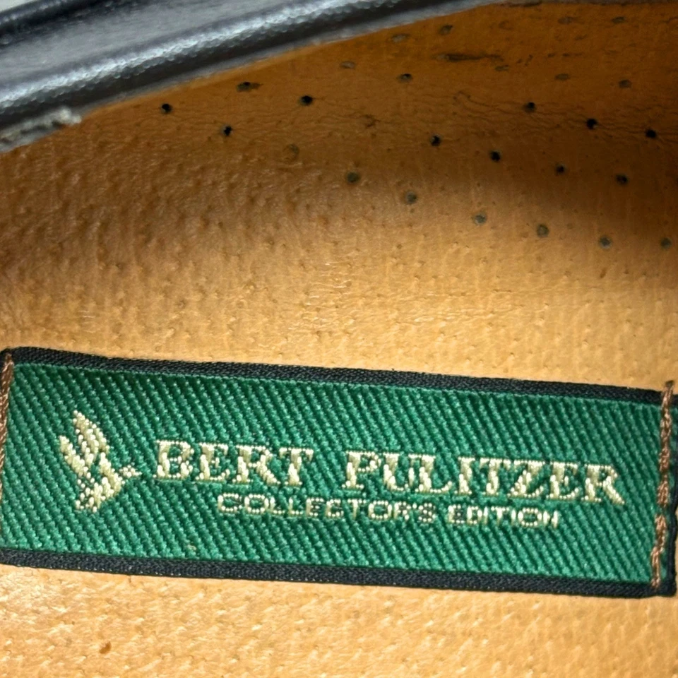 Sapatos sociais masculinos Bert Pulitzer Collectors Edn couro preto alça monge tamanho 10.5 - Imagem 3 de 4