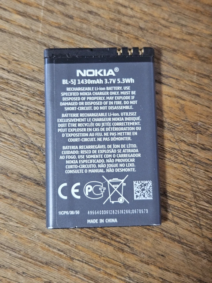 Lote de 4 OEM Nokia BL-5J N900 Lumia 520 521 525 5230 Nuron 5233 5238 5800 5802 Foto 2 de 2