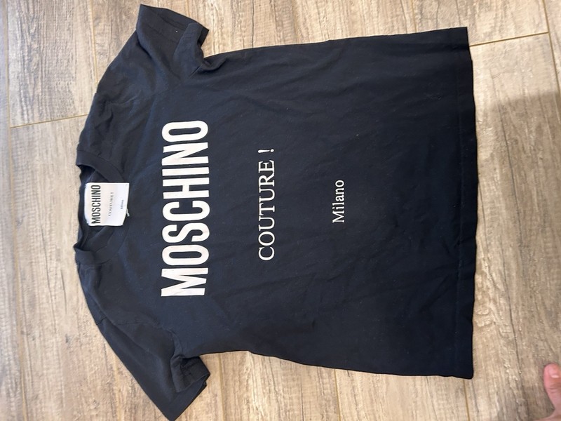Moschino Couture Milano black jersey t-shirt Sz 8