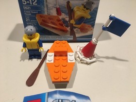 2008 Lego City 5621 Coast Guard Kayak Complete Box and Instructions