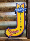 VINTAGE CHEVROLET PORCELAIN SIGN OLD CHEVY CAR TRUCK SALES SERVICE GARAGE ARROW