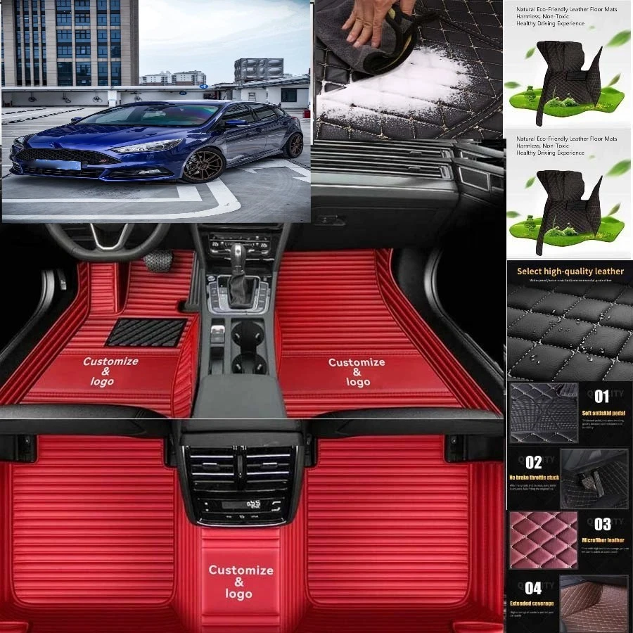 For Ford Focus Car Floor Mats Luxury Waterproof Carpets Liners Interior Auto Foto 4 de 4