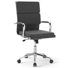 Ergonomic Office Desk Chair with Rocking Backrest and Height-adjustable Padded S