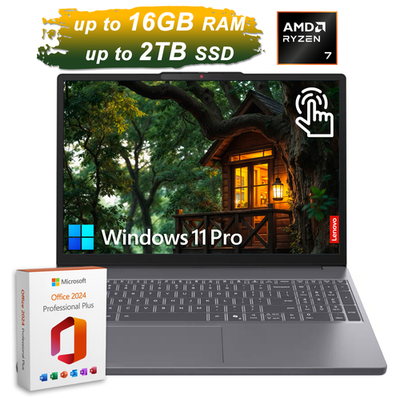 2026 Lenovo Slim 3 Laptop 15 Office 2024 Ryzen 7 Touch, Up to 16GB