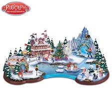 Rudolph Red-Nosed Reindeer Christmas Cove Village Sculpture by Bradford Exchange