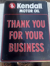 Original Embossed Kendall Motor Oil Sign 18x24