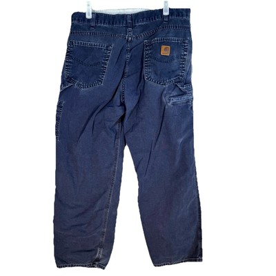 Carhartt Mens Carpenter Jeans 36 X 30 Blue Loose Original Fit