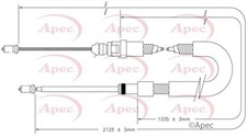 APEC Rear Brake Cable for Peugeot 308 SW VTi 98 1.4 Dec 2009 to Dec 2014