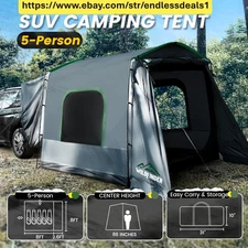 SUV Tent, 5-9 Person Rectangle Car Tent for Family, Waterproof & Windproof,