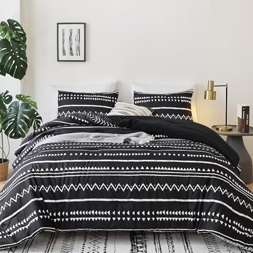 Aztec Comforters Size, Folkloric Art Pattern Bedding Sets Boho Full Black