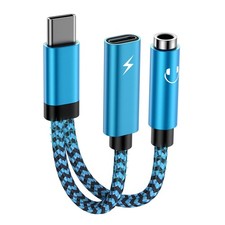USB C Samsung Headphone and Charger Adapter, 2 in 1 USB Type C to 3.5mm Aux A...