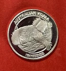 Adorable Koala Bear Solid Silver Round! 1 Gram Fine .999 Silver. Queen Elizabeth