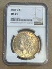 1883 O $1 Morgan Silver Dollar NGC MS63 Toned Free Shipping!