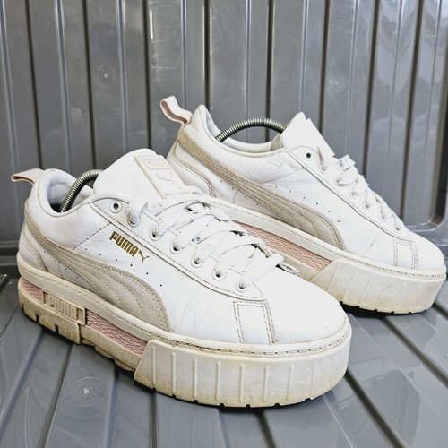 Puma Mayze Platform White Marshmallow Pink Damen Gr. UK 6 Leder Sneaker