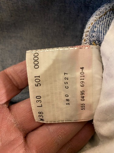 (3) vtg pairs of Levi’s men’s 501 button fly blue jeans 38x30 regular straight - Picture 10 of 20