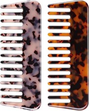 2 Pack Large Hair Detangling Comb for Curls  Thick Hair, Wide Tooth Comb for