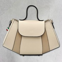 Florence Damen Schultertasche Echtleder Tasche Beige, Taupe OTF863I5