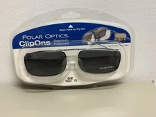 Polar Optics clip on sunglasses polarized #52 rec 15 New With Case