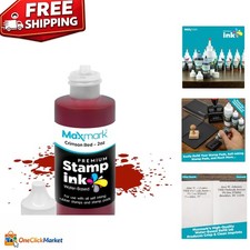 Versatile Crimson Red Refill Ink for Self Inking Stamps - 2 oz Bottle