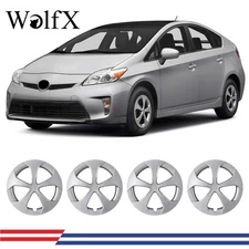 15"Silver Lacquer Hubcap Set Of 4 Wheel Rim Covers For 2010-2015 Toyota Prius 