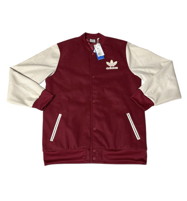 Adidas Originals Trefoil Collegiate Varsity Jacket Maroon Burgundy