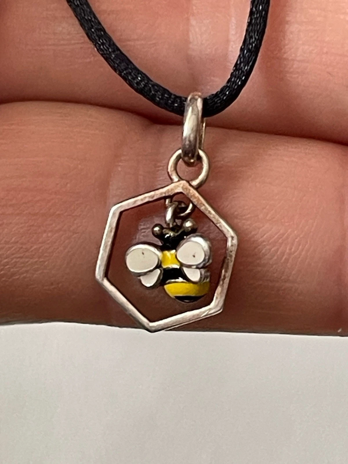 Sterling Silver dainty articulated Small Bee Pendant charm Necklace