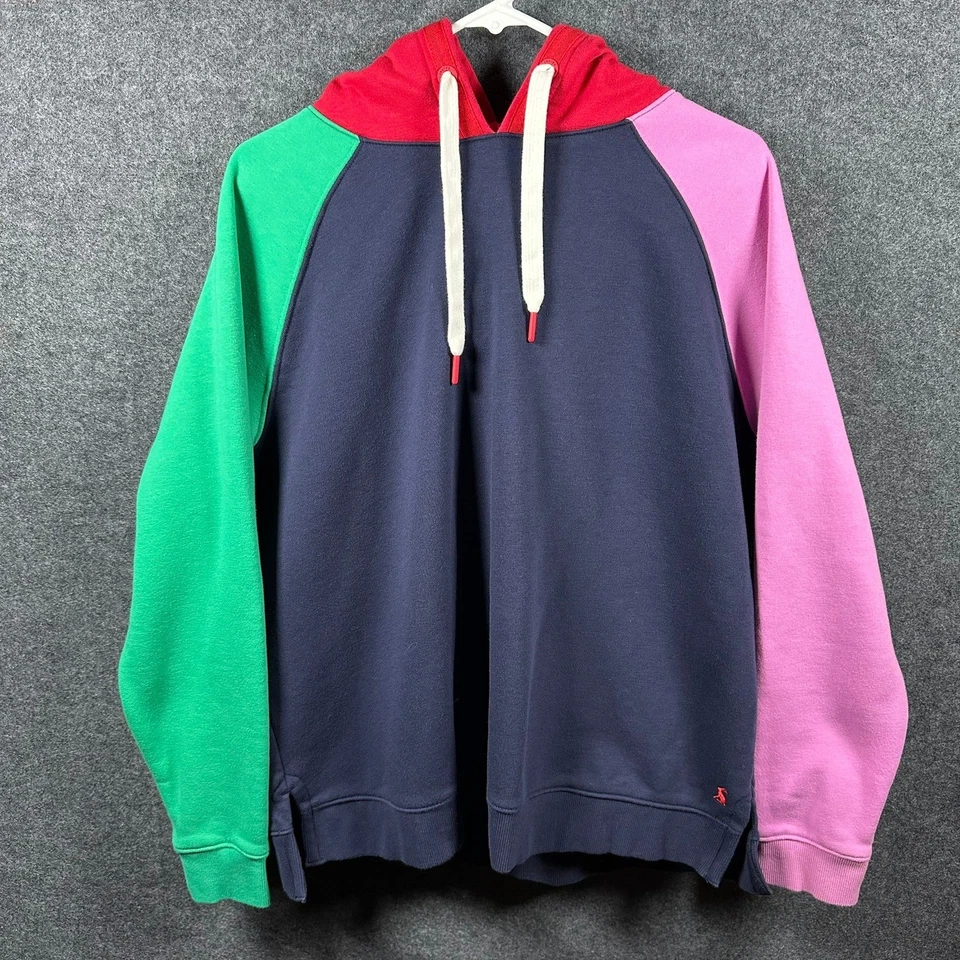 Joules Sudadera con Capucha Mujer US 12 UK 16 Colorblock Rojo Rosa Verde Azul Marino Pullover Foto 2 de 4
