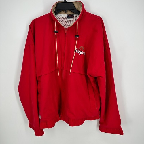 Vintage Folgers Windbreaker Jacket Hilton Active Apparel Size Med