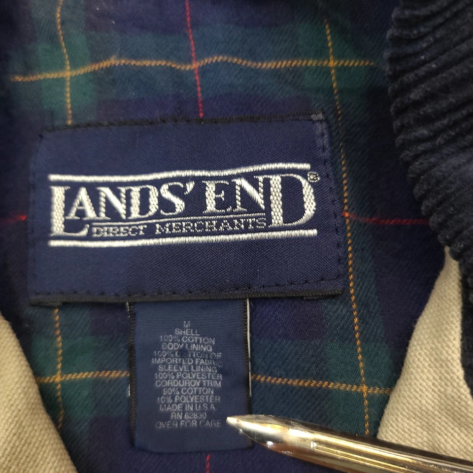 Chaqueta estilo jockey forrada a cuadros caqui Lands' End Kids M Foto 4 de 4