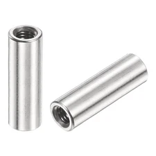 12Pcs Round Connector Nuts, M5x25x8mm Coupling Nut Sleeve Rod Bar Stud Nut