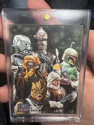 Topps Star Wars Bounty Hunters Sketch Gary Kezele 2011 Finest Boba Fett, Bossk