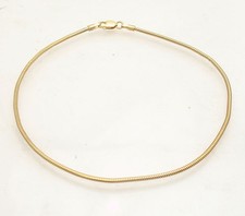 1.6mm Solid Snake Chain Link Ankle Bracelet Anklet Real 14K Yellow Gold